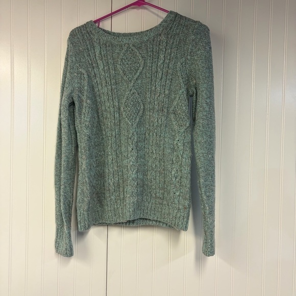 Eddie Bauer Sweaters - Eddie Bauer Teal Cable Knit Sweater Small Wool Blend